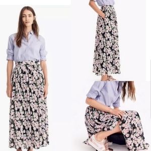 J. Crew Black Floral Maxi Skirt